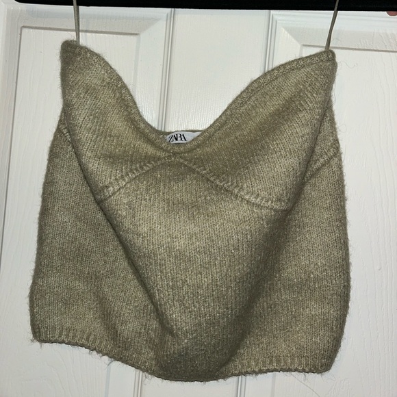 chartreuse zara sweater tube top - Picture 2 of 2